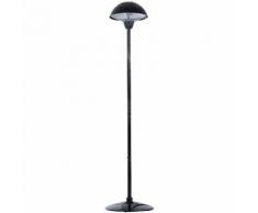 Parasol chauffant infrarouge à quartz Ø 50 x 210 cm chauffage radiant sur pied 1500 W métal noir