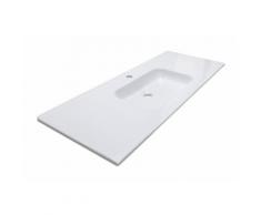 Lavabo ceramique simple vasque blanc a poser 120 cm 1 bac salle de bain