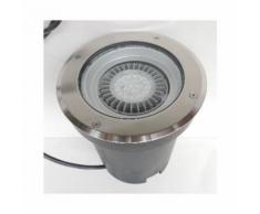 Encastré de sol LED 22.5W Ø 220mm inox 3000K 1820lm 40° lampe AR111 et alim 230V IK10 IP67 OLODUM