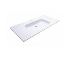Lavabo ceramique simple vasque blanc a poser 90 cm 1 bac salle de bain