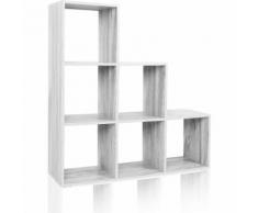 Étagère 6 cases Couleur béton Etagère escalier Diviseur de pièce Bibliothèque Meuble Rangement