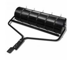 Rouleau à gazon de jardin noir avec 5 bandes d'aérateur 30 cm