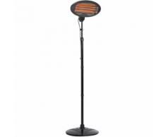 Chauffage extérieur radiant infrarouge électrique sur pied 3 modes 650/1300/2000 W hauteur et