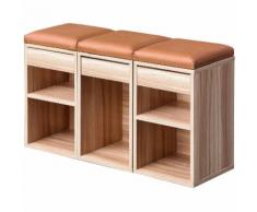 Banc à chaussures en chêne avec 5 compartimentsn Placard du hall Meuble Armoire
