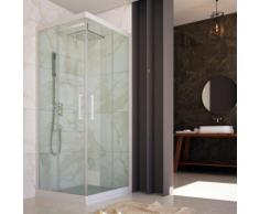 Cabine Douche en PVC 70x80 CM Hauteur 190 Transparent mod. Lite Profil Blanc