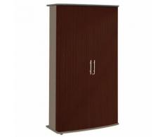 armoire bureau majix 2 portes battantes h. 180 cm wengé/alu,
