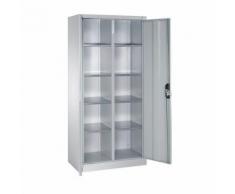 armoire portes battantes grise,10 casiers, h1950xl930xp500mm,