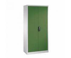 armoire à outils à portes battantes, gris et vert, p400mm,