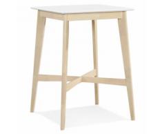 Table haute 'GALLINA' en bois blanc et finition naturelle