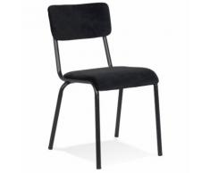 Chaise de cuisine 'CLUSAZ' en velours noir classique empilable