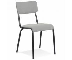 Chaise de cuisine 'CLUSAZ' en velours gris classique empilable