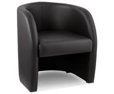Fauteuil cabriolet de salon 'MAX' en matière synthétique noire