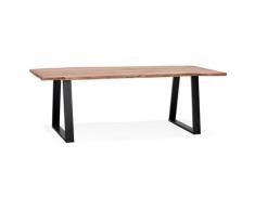 Table de salle à manger style industriel 'RAFA' en bois massif et métal - 240x100 cm