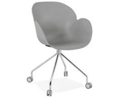 Chaise de bureau design 'JEFF' grise sur roulettes