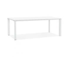 Table de réunion / à manger design 'XLINE' en bois blanc - 200x100 cm
