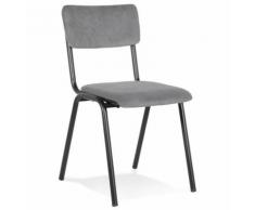 Chaise de cuisine 'VANINA' en tissu côtelé gris foncé