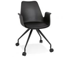 Chaise de bureau avec accoudoirs 'SPLIT' noire sur roulettes