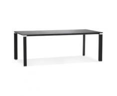 Table de réunion / à manger design 'XLINE' en verre noir - 200x100 cm