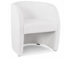 Fauteuil cabriolet de salon 'MAX' en matière synthétique blanche