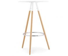 Table haute ronde 'BARY' en bois blanc