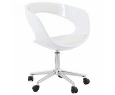 Chaise de bureau 'STRATO' blanche sur roulettes
