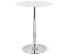 Mange-debout / table haute 'SANTIAGO' blanche - Ø 90 cm