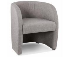 Fauteuil de salon design 1 place 'TOM' en tissu gris