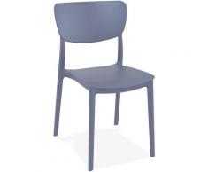 Chaise de cuisine 'OMA' en matière plastique gris foncé