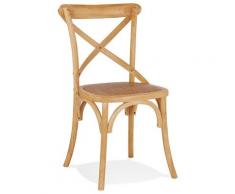 Chaise de cuisine rétro 'CHABLY' en bois finition naturelle - commande par 2 pièces / prix pour 1 pièce