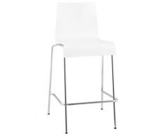 Tabouret snack mi-hauteur 'KWATRO MINI' empilable en bois blanc