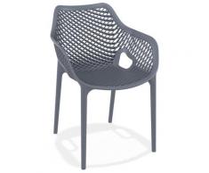 Chaise de jardin / terrasse 'SISTER' grise foncée en matière plastique