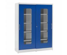 Armoire vitrée à portes coulissantes avec 2 x 4 tablettes, h x l 1950 x 1500 mm ,mauser