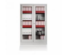 Armoire à portes coulissantes façade vitrée, 4 tablettes ,mauser