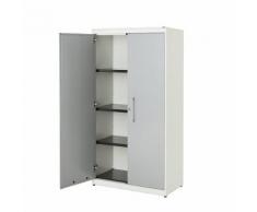 Armoire à portes battantes h x l 1516 x 800 mm, plateau en acier, 3 tablettes ,mauser