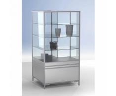 Vitrine modulaire d'angle LINK vitré aux 2/3, 3 tablettes