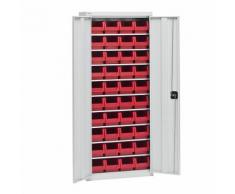 Armoire d'atelier avec bacs de stockage hauteur 1575 mm, 9 tablettes ,EUROKRAFT