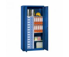 Armoire d'atelier et à tiroirs 4 tablettes, 13 tiroirs ,EUROKRAFT