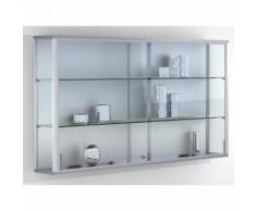 Vitrine murale LINK 2 tablettes, portes coulissantes