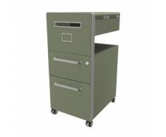 Meuble de rangement mobile Bite™ avec 1 tableau blanc, ouvrable à gauche avec 1 tiroir universel et 1 classeur pour dossiers suspendus ,BISLEY