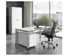 Bureau complet ARCOS bureau, armoire à porte battante, caisson roulant avec tiroir pour dossiers suspendus ,mauser