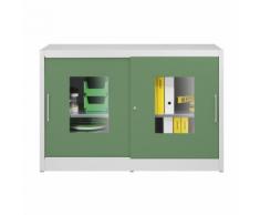 Armoire vitrée à portes coulissantes avec 2 x 2 tablettes, h x l 1000 x 1500 mm ,mauser