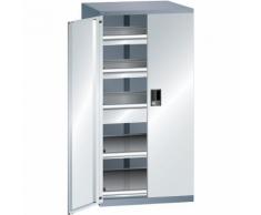 Armoire à tiroirs à portes battantes hauteur 1450 mm, 2 tablettes, 3 tiroirs, charge max. 200 kg ,Lista
