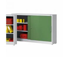 Armoire à portes coulissantes avec paroi médiane et 2 x 2 tablettes, h x l 1200 x 2000 mm ,EUROKRAFT