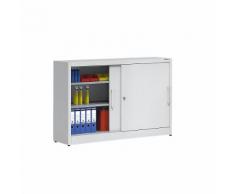 Armoire à portes coulissantes avec paroi médiane et 2 x 2 tablettes, h x l 1000 x 1500 mm ,EUROKRAFT