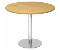 Table de réunion Ø 1000 mm hauteur 755 mm, piétement chromé