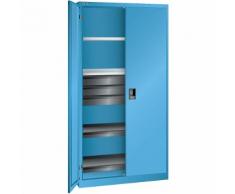 Armoire à portes battantes h x l x p 1950 x 1000 x 580 mm armoire vide avec 4 tablettes, 3 tiroirs ,Lista