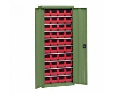 Armoire d'atelier avec bacs de stockage hauteur 1575 mm, 9 tablettes ,EUROKRAFT