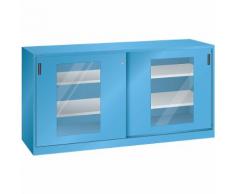 Armoire à portes coulissantes vitrées 4 tablettes ,Lista