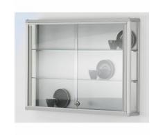 Vitrine murale LINK 2 tablettes, portes coulissantes