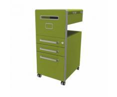 Meuble de rangement mobile Bite™ avec 1 tableau blanc, ouvrable à gauche avec 2 tiroirs universels et 1 classeur pour dossiers suspendus ,BISLEY